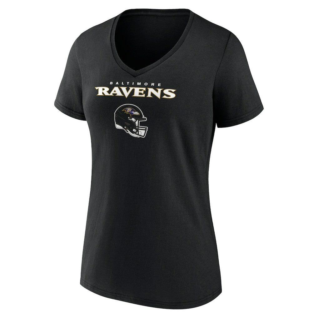 Lamar Jackson  Women's Team Wordmark Name & Number V-Neck T-Shirt - Baltimore Ravens