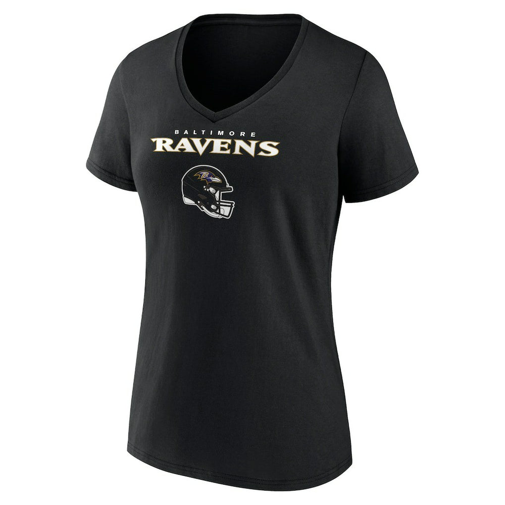 Lamar Jackson  Women's Team Wordmark Name & Number V-Neck T-Shirt - Baltimore Ravens