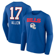 Josh Allen  Team Wordmark Long Sleeve T-Shirt - Buffalo Bills