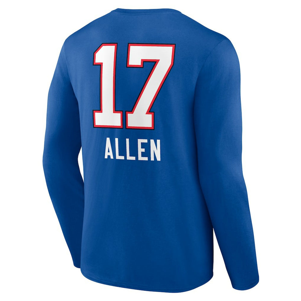 Josh Allen  Team Wordmark Long Sleeve T-Shirt - Buffalo Bills