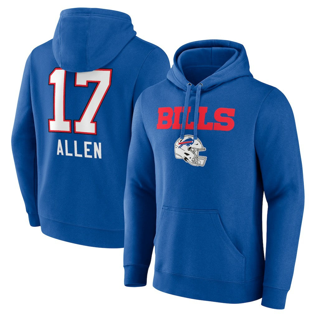 Josh Allen  Team Wordmark Pullover Hoodie - Buffalo Bills