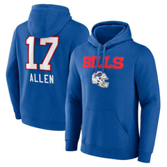 Josh Allen  Team Wordmark Pullover Hoodie - Buffalo Bills