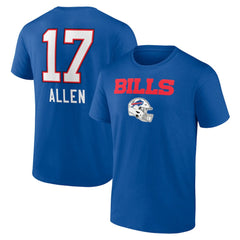 Josh Allen  Team Wordmark Name & Number T-Shirt - Buffalo Bills