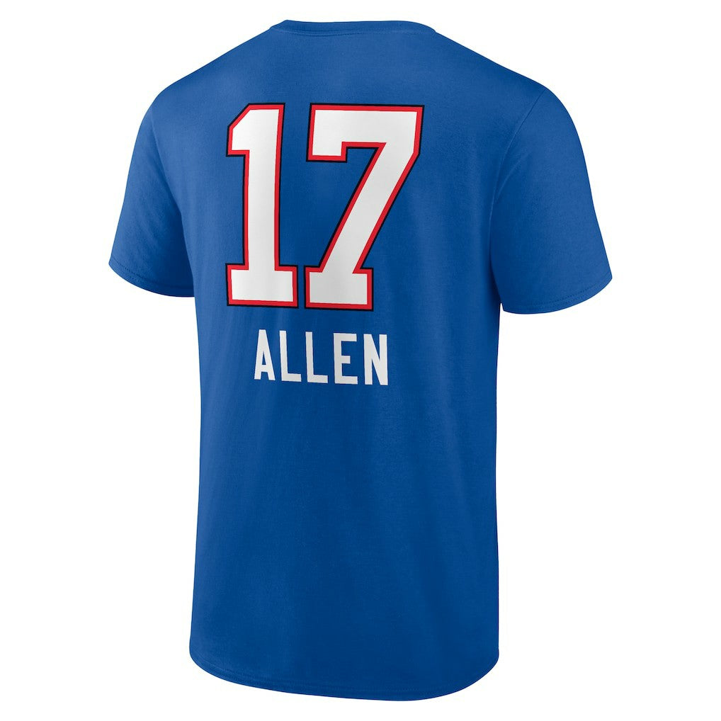 Josh Allen  Team Wordmark Name & Number T-Shirt - Buffalo Bills