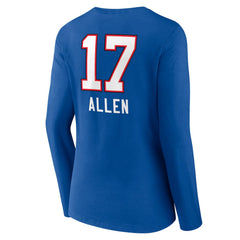 Josh Allen  Women's Team Wordmark Long Sleeve V-Neck T-Shirt - Buffalo Bills
