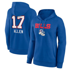 Josh Allen  Women's Team Wordmark Pullover Hoodie - Buffalo Bills