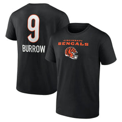 Joe Burrow  Team Wordmark Name & Number T-Shirt - Cincinnati Bengals
