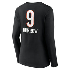 Joe Burrow  Women's Team Wordmark Long Sleeve V-Neck T-Shirt - Cincinnati Bengals