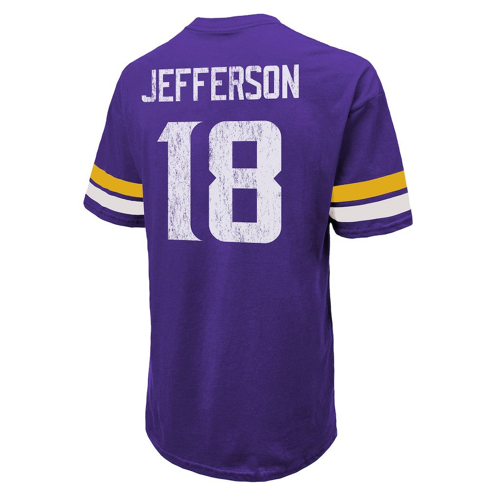 Justin Jefferson  Majestic Threads Name & Number Oversized Fit T-Shirt - Minnesota Vikings