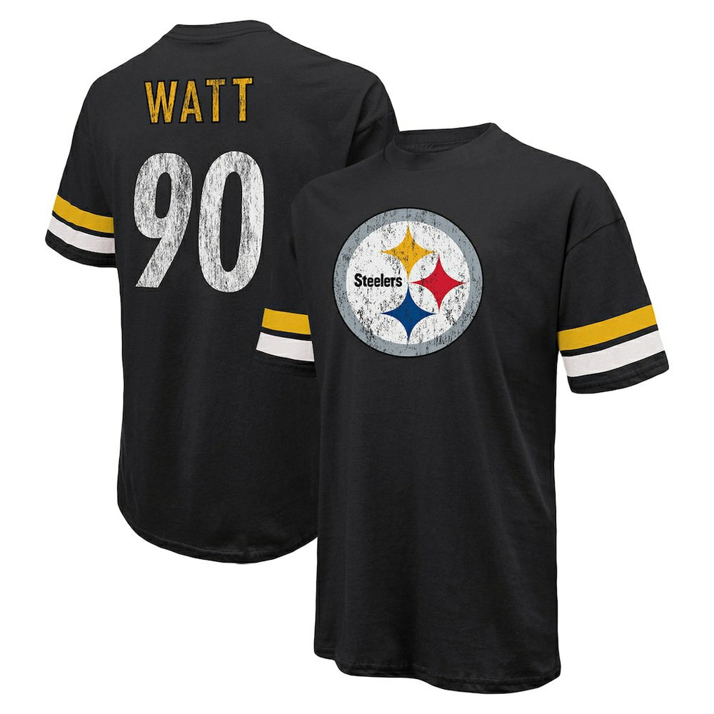 T.J. Watt  Majestic Threads Name & Number Oversize Fit T-Shirt - Pittsburgh Steelers