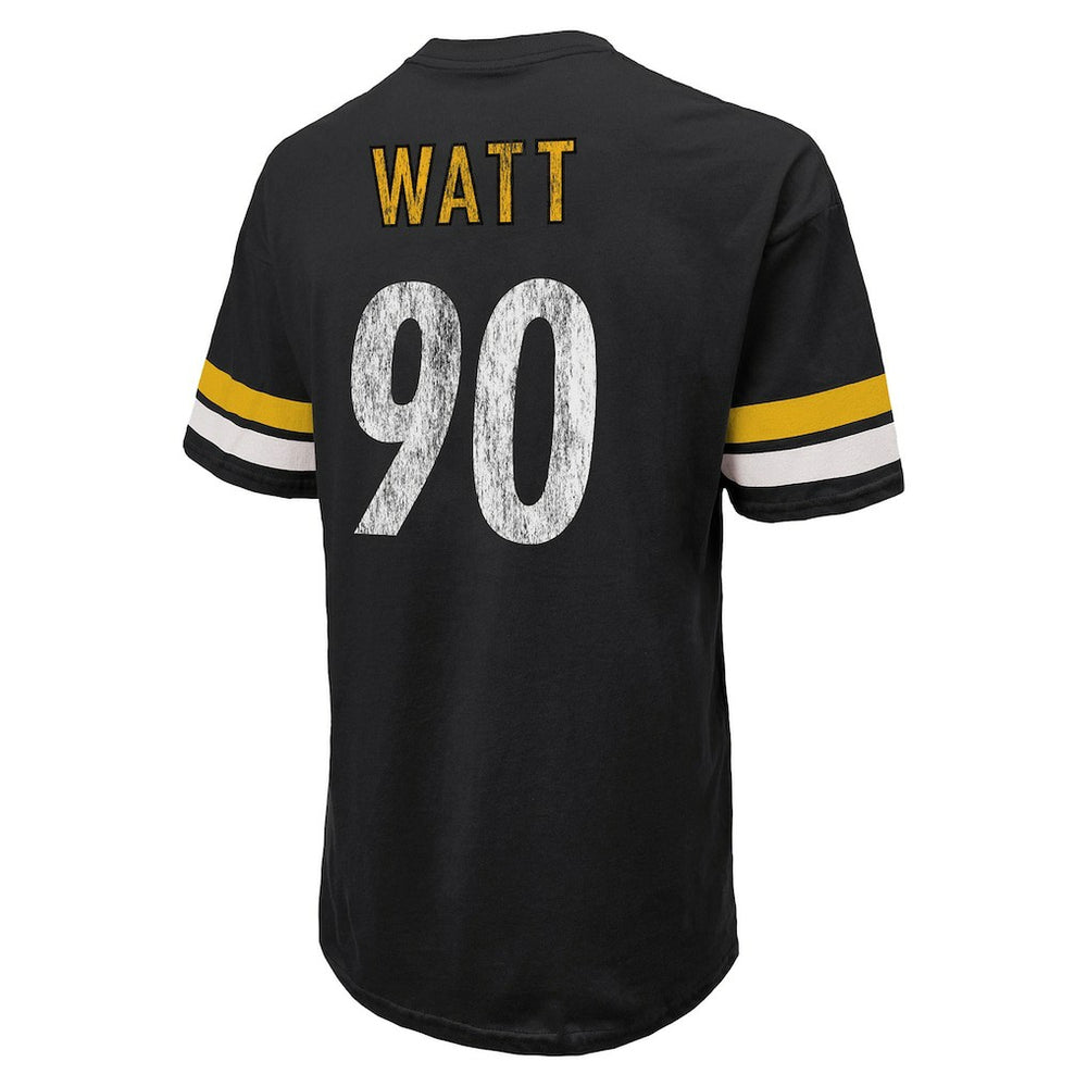 T.J. Watt  Majestic Threads Name & Number Oversize Fit T-Shirt - Pittsburgh Steelers