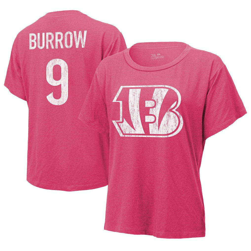 Joe Burrow  Majestic Threads Women's Name & Number T-Shirt - Cincinnati Bengals