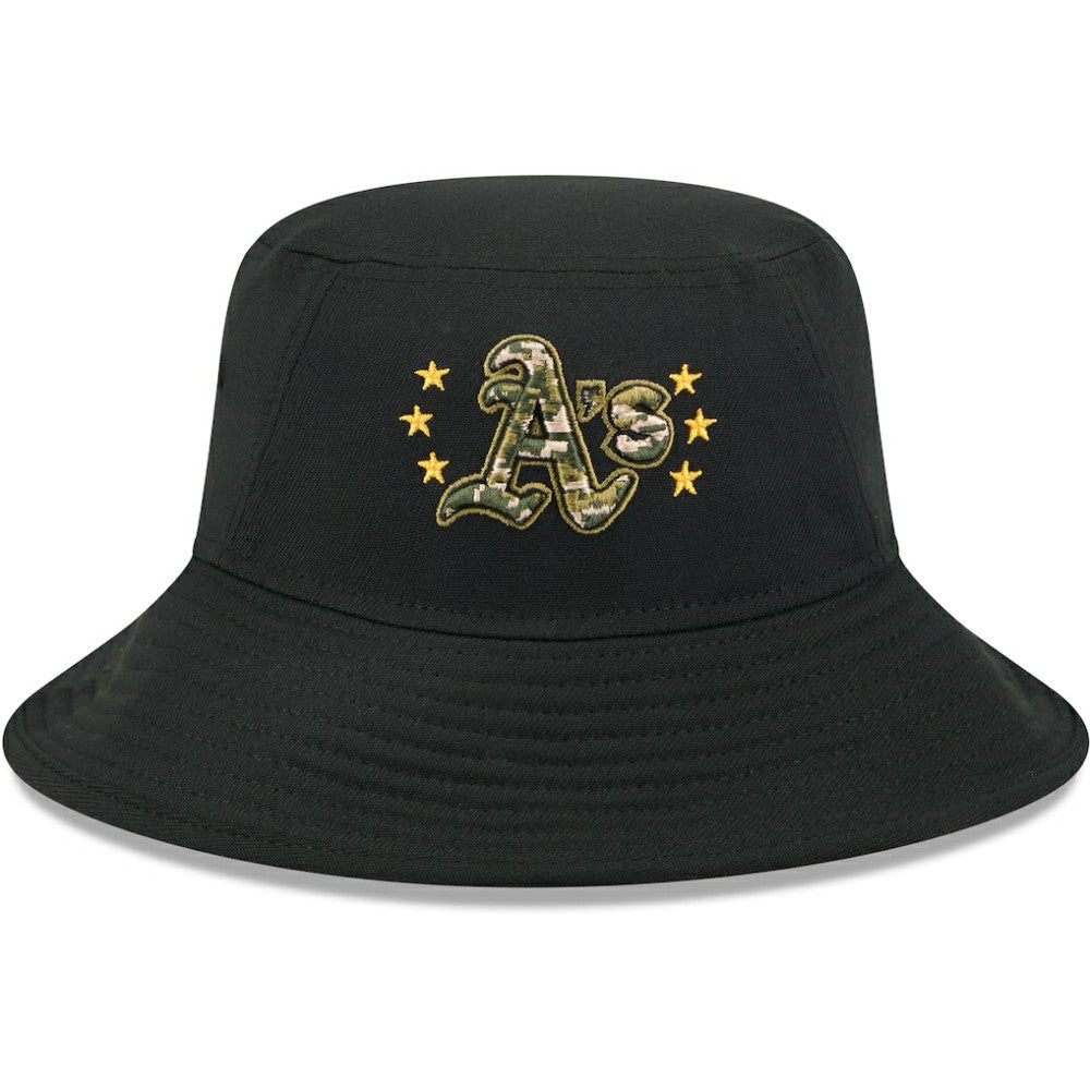 MLB Athletics New Era 2024 Armed Forces Day Bucket Hat