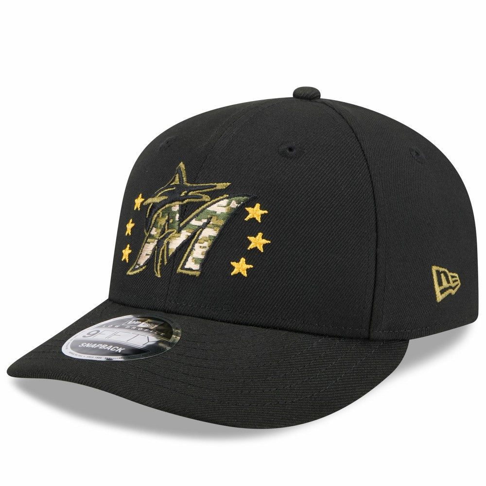 MLB Miami Marlins New Era 2024 Armed Forces Day Low Profile 9FIFTY Snapback Hat