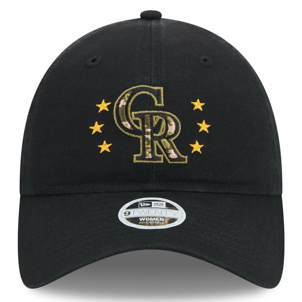 MLB Colorado Rockies New Era Women's 2024 Armed Forces Day 9TWENTY Adjustable Hat