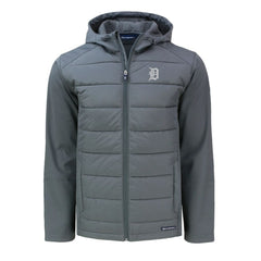 MLB Detroit Tigers Cutter & Buck Big & Tall Evoke Hybrid Eco Softshell Recycled Full-Zip Hoodie