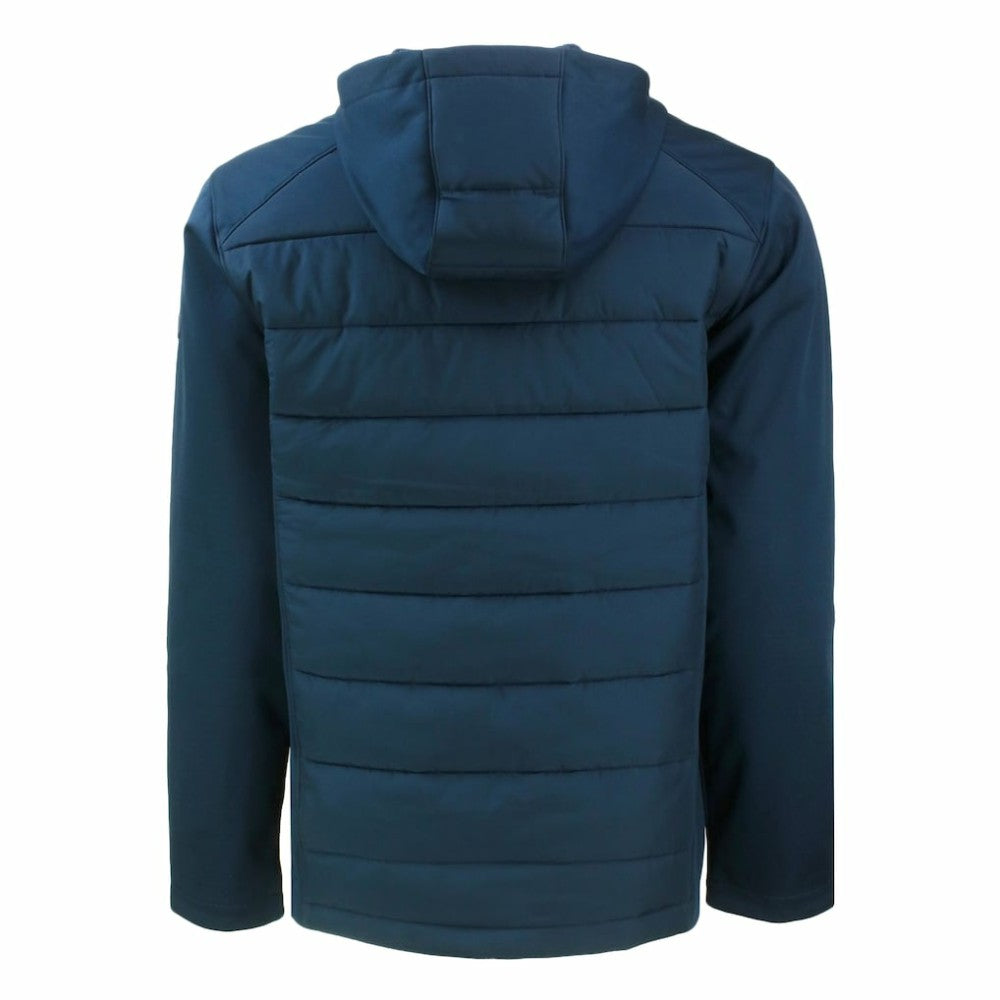 MLB Milwaukee Brewers Cutter & Buck Big & Tall Evoke Hybrid Eco Softshell Recycled Full-Zip Hoodie