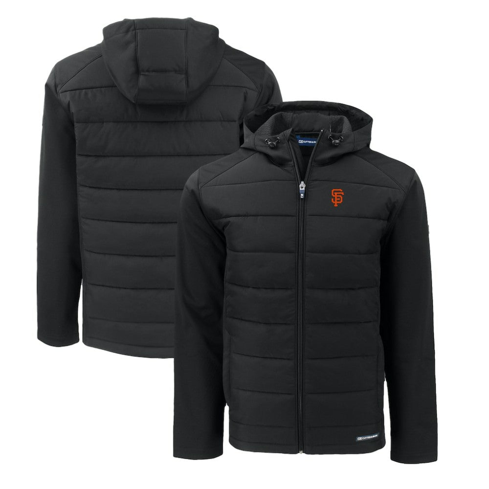 MLB San Francisco Giants Cutter & Buck Big & Tall Evoke Hybrid Eco Softshell Recycled Full-Zip Hoodie