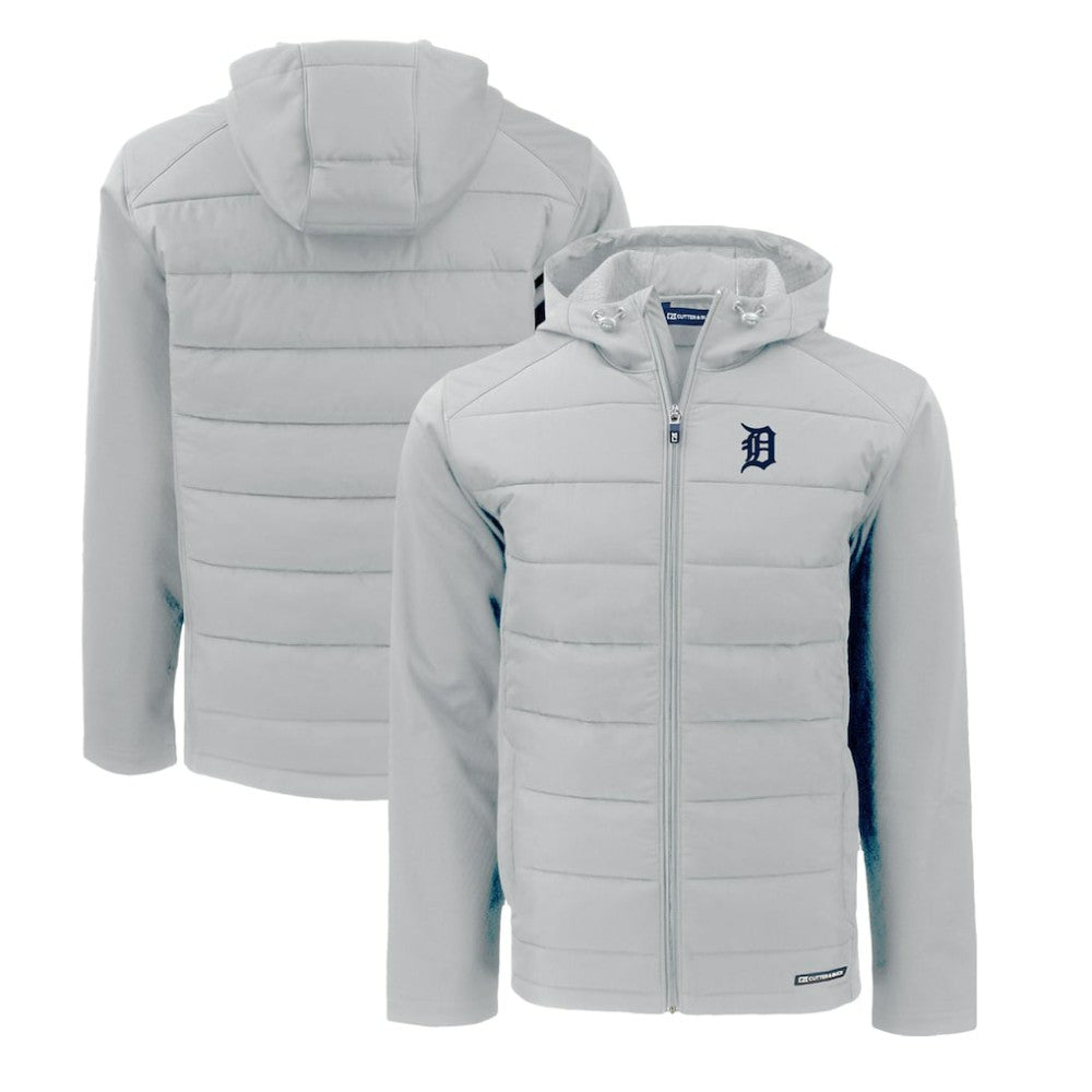MLB Detroit Tigers Cutter & Buck Evoke Hybrid Eco Softshell Recycled Full-Zip Hoodie