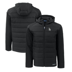 MLB Los Angeles Dodgers Cutter & Buck Evoke Hybrid Eco Softshell Recycled Full-Zip Hoodie