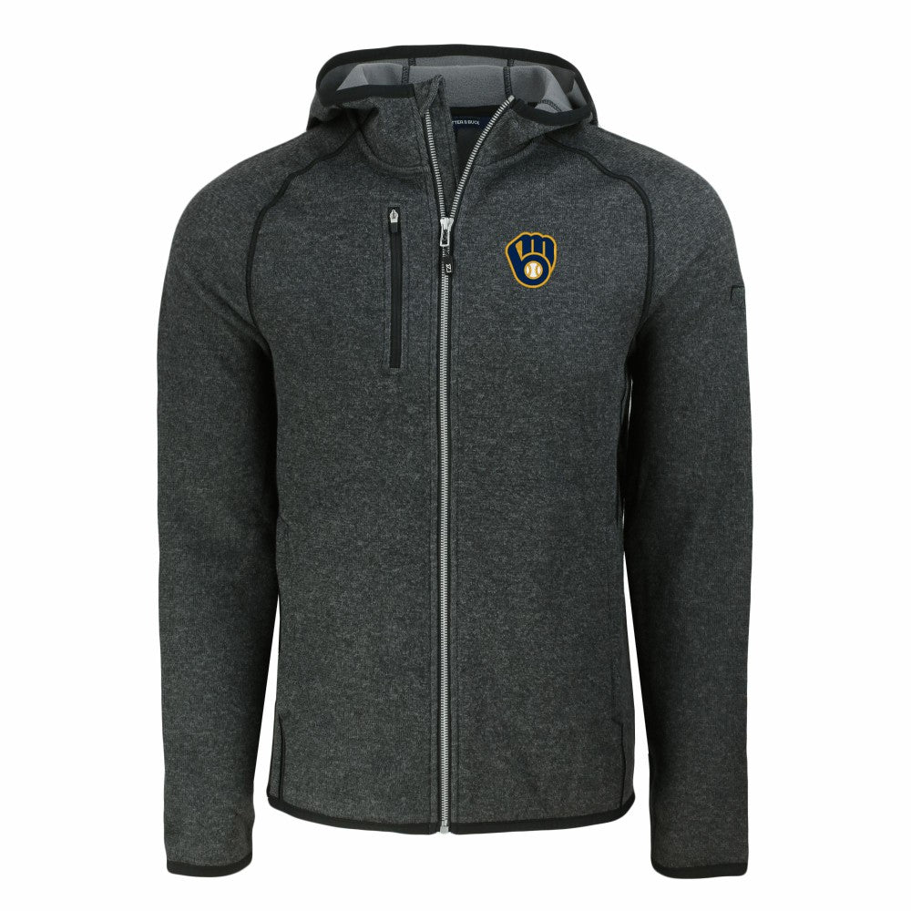MLB Milwaukee Brewers Cutter & Buck Mainsail Full-Zip Hooded Jacket
