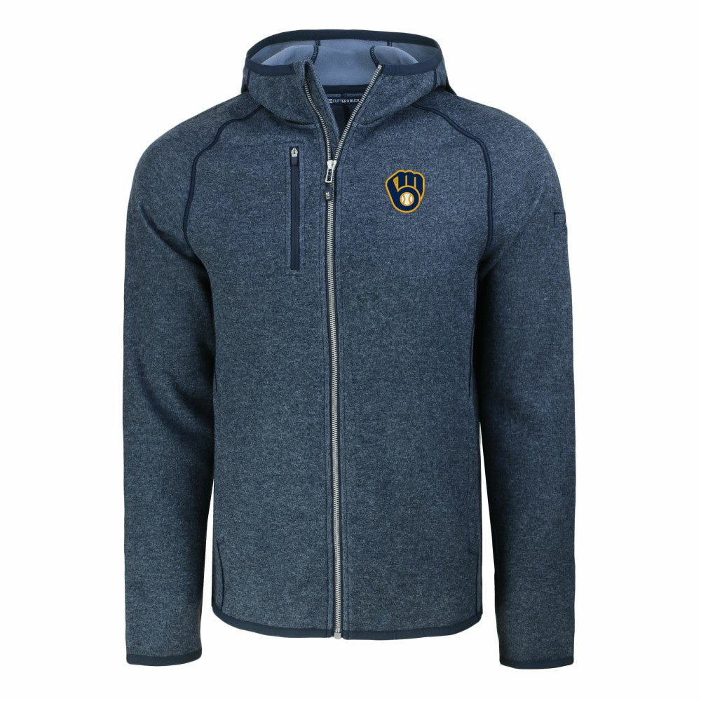 MLB Milwaukee Brewers Cutter & Buck Mainsail Full-Zip Hooded Jacket
