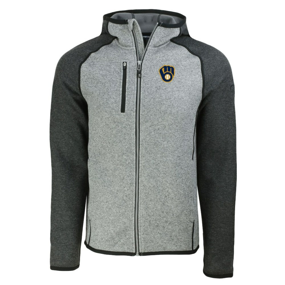MLB Milwaukee Brewers Cutter & Buck Mainsail Full-Zip Hooded Jacket
