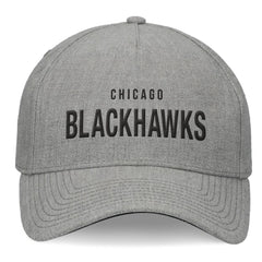 NHL Heather Gray Chicago Blackhawks Fanatics Elements A-Frame Leather Strapback Hat