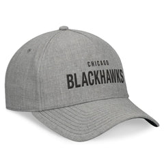 NHL Heather Gray Chicago Blackhawks Fanatics Elements A-Frame Leather Strapback Hat
