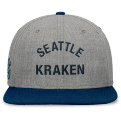 NHL Heather Gray Seattle Kraken Fanatics Elements Flat Brim Leather Strapback Hat