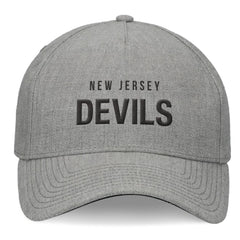 NHL Heather Gray New Jersey Devils Fanatics Elements A-Frame Leather Strapback Hat
