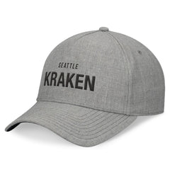 NHL Heather Gray Seattle Kraken Fanatics Elements A-Frame Leather Strapback Hat