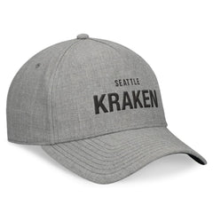 NHL Heather Gray Seattle Kraken Fanatics Elements A-Frame Leather Strapback Hat