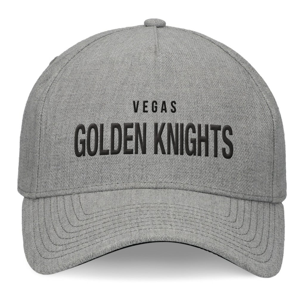 NHL Heather Gray Vegas Golden Knights Fanatics Elements A-Frame Leather Strapback Hat