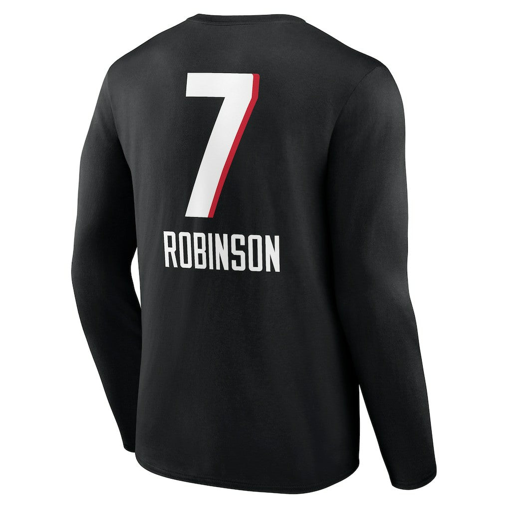 Bijan Robinson  Team Wordmark Name & Number Long Sleeve T-Shirt - Atlanta Falcons