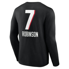 Bijan Robinson  Team Wordmark Name & Number Long Sleeve T-Shirt - Atlanta Falcons