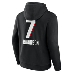 Bijan Robinson  Team Wordmark Name & Number Pullover Hoodie - Atlanta Falcons