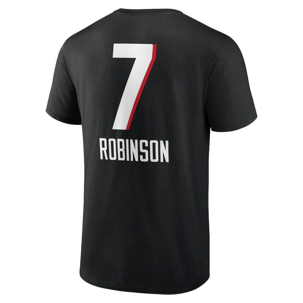 Bijan Robinson  Team Wordmark Name & Number T-Shirt - Atlanta Falcons