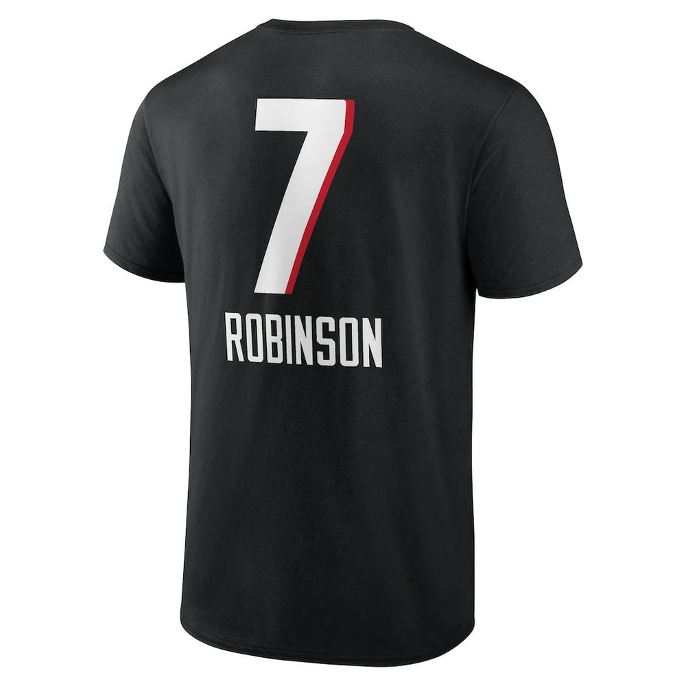 Bijan Robinson  Team Wordmark Name & Number T-Shirt - Atlanta Falcons
