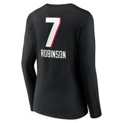 Bijan Robinson  Women's Team Wordmark Name & Number Long Sleeve V-Neck T-Shirt - Atlanta Falcons