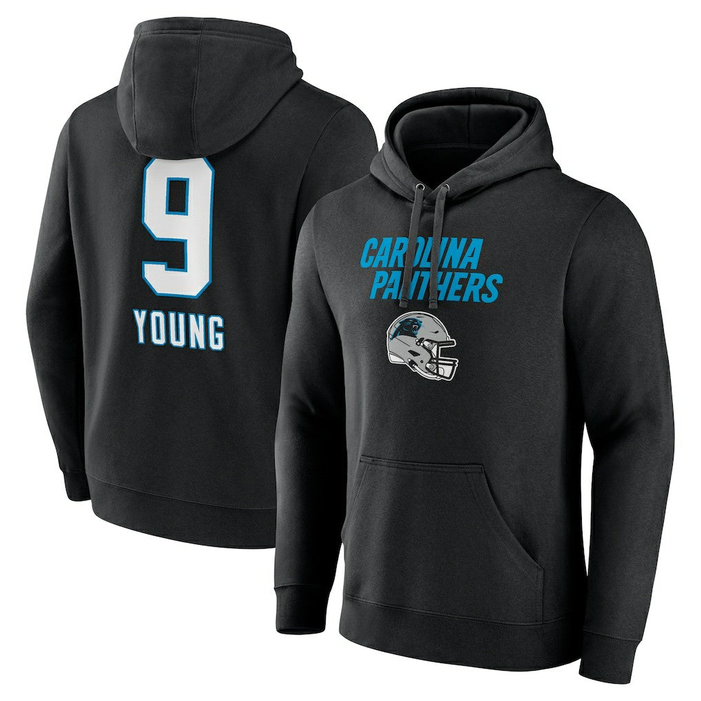Bryce Young  Team Wordmark Name & Number Pullover Hoodie - Carolina Panthers