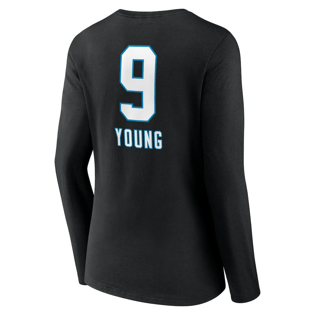 Bryce Young  Women's Team Wordmark Name & Number Long Sleeve V-Neck T-Shirt - Carolina Panthers