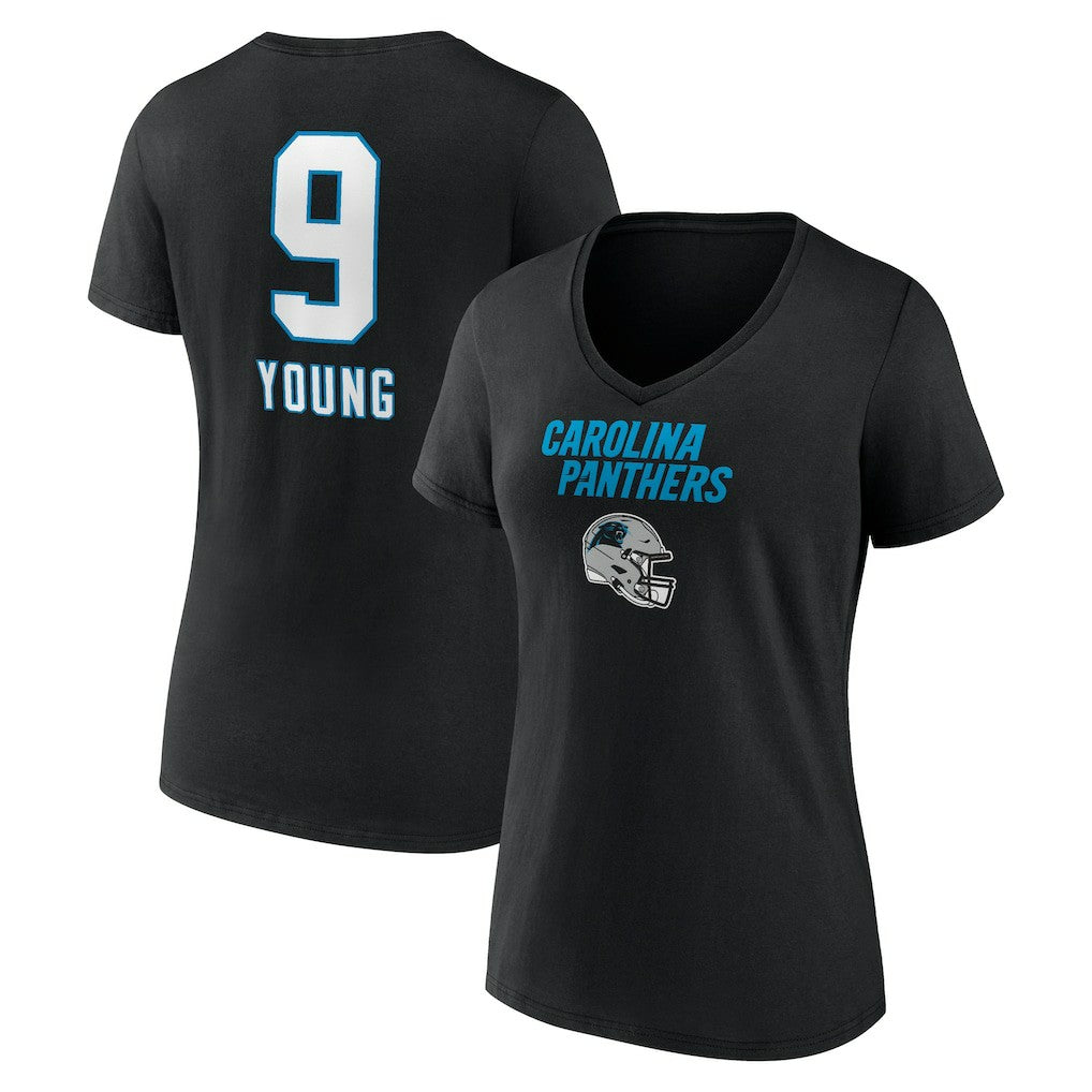 Bryce Young  Women's Team Wordmark Name & Number V-Neck T-Shirt - Carolina Panthers