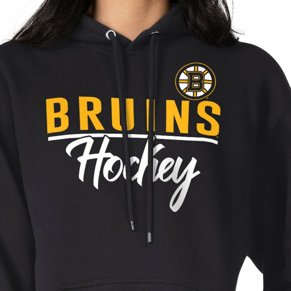 NHL Black Boston Bruins G-III 4Her by Carl Banks Women's Team Sport Tri-Blend Fleece Hoodie