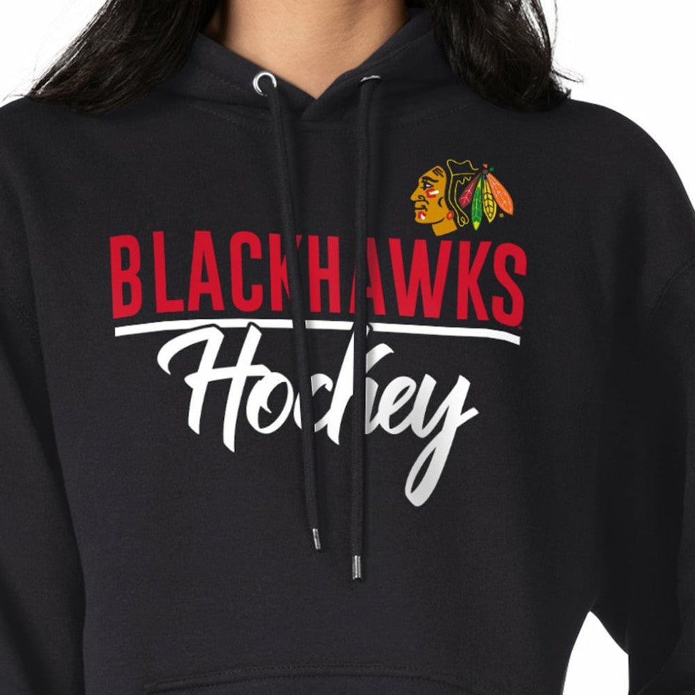 NHL Black Chicago Blackhawks G-III 4Her by Carl Banks Women's Team Sport Tri-Blend Fleece Hoodie