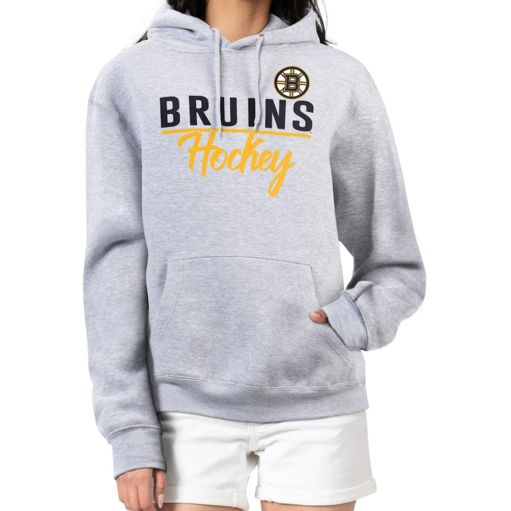NHL Heather Gray Boston Bruins G-III 4Her by Carl Banks Women's Team Sport Tri-Blend Fleece Hoodie