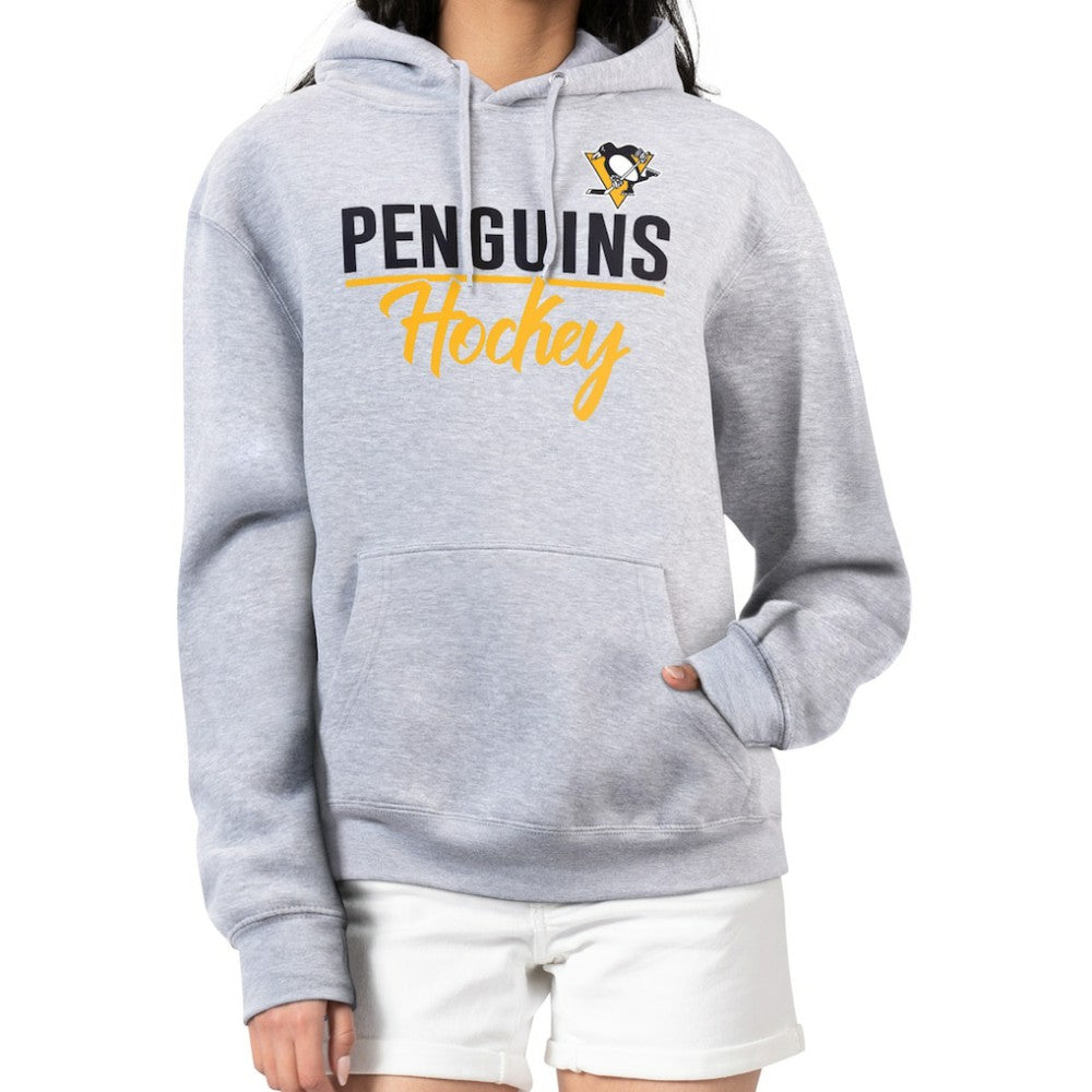 NHL Heather Gray Pittsburgh Penguins G-III 4Her by Carl Banks Women's Team Sport Tri-Blend Fleece Hoodie