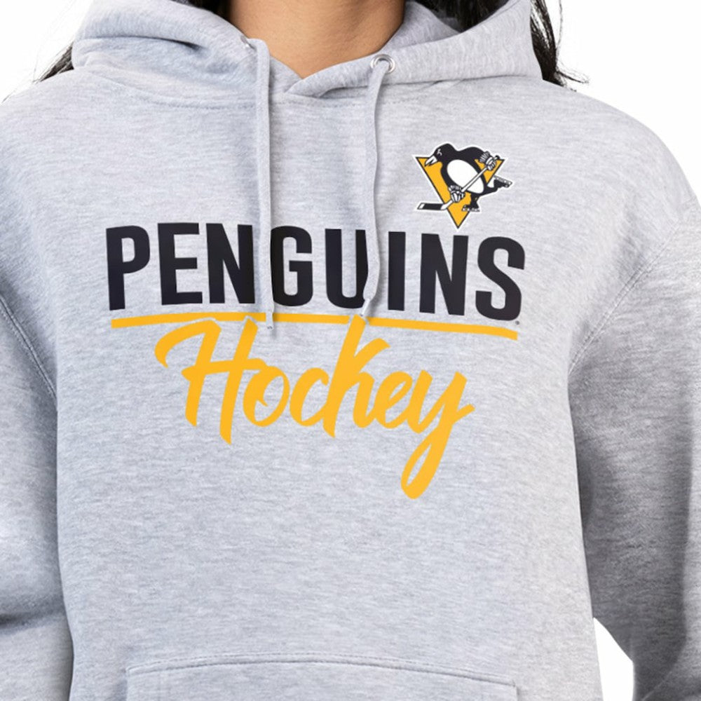 NHL Heather Gray Pittsburgh Penguins G-III 4Her by Carl Banks Women's Team Sport Tri-Blend Fleece Hoodie