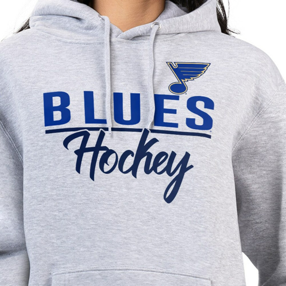 NHL Heather Gray St. Louis Blues G-III 4Her by Carl Banks Women's Team Sport Tri-Blend Fleece Hoodie