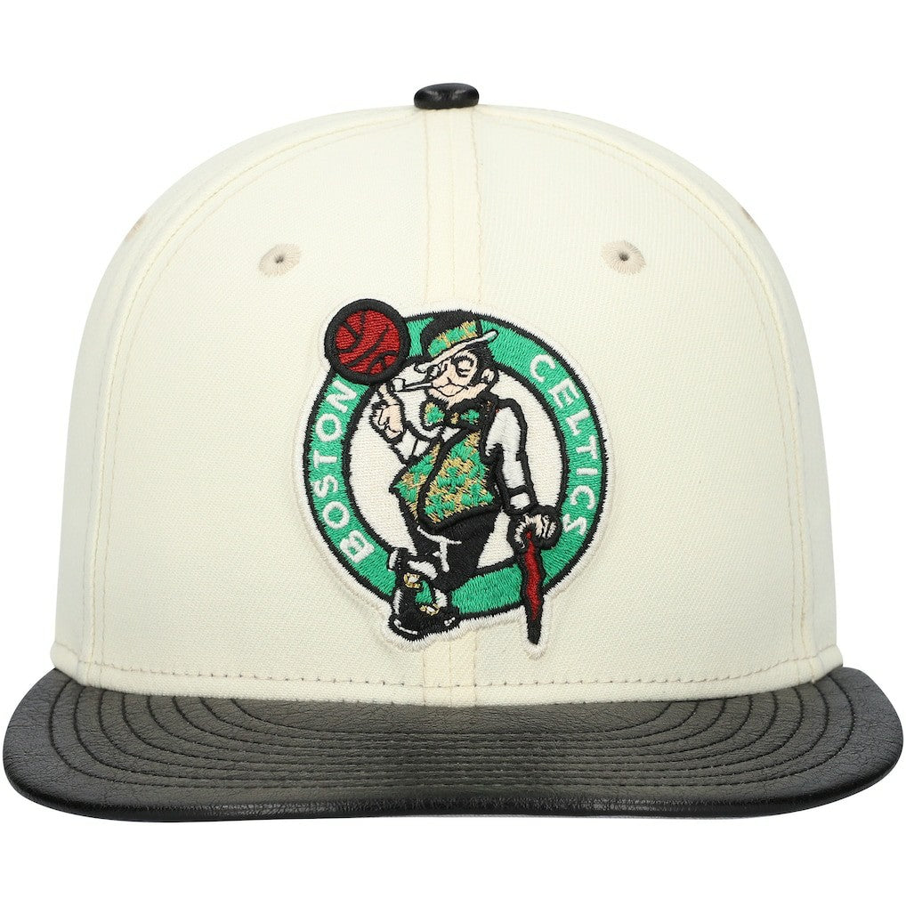 NBA Boston Celtics Faux Leather Visor Two-Tone 59FIFTY Fitted Hat